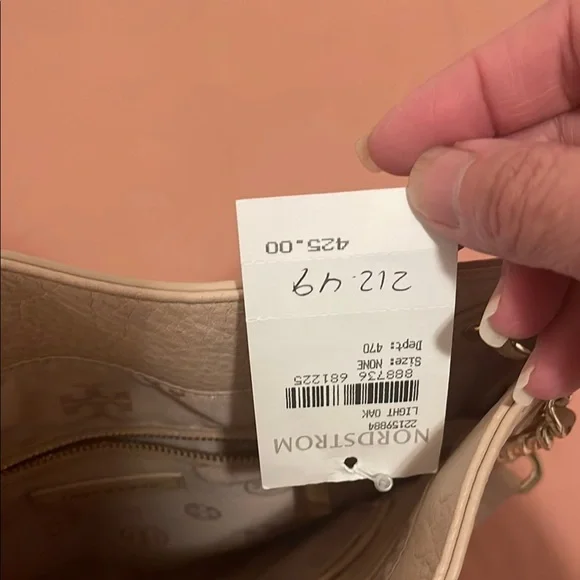 Tory Burch Cream Leather Shoulder Bag with Chain Strap - Picture 4 of 5